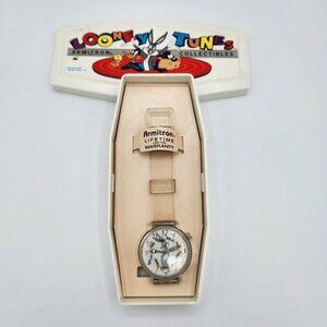 Vintage 1994 Armitron Looney Tunes Bugs Bunny Watch w/ Moving Carrots & Arms